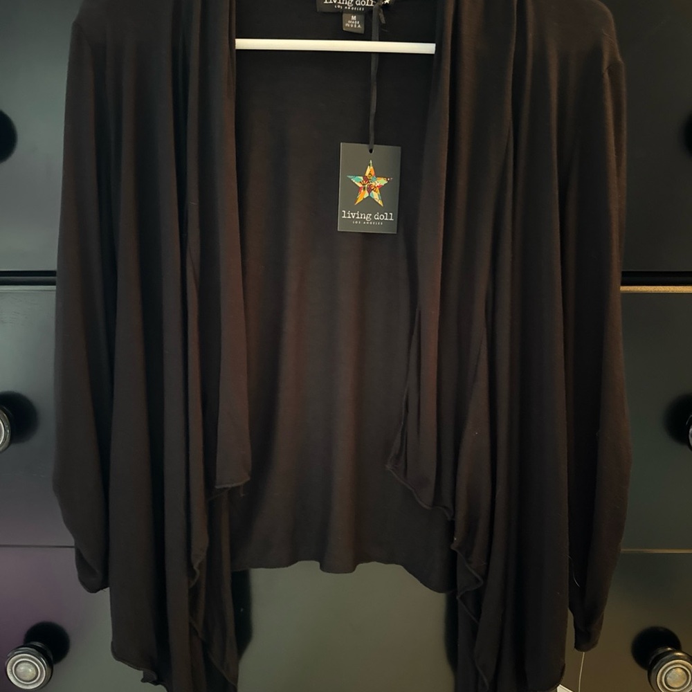 Living Doll Women's Black shrug top sz  M